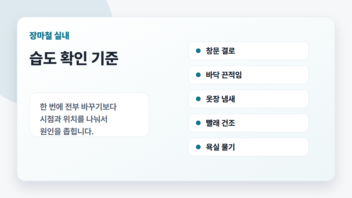 실내 습도를 확인하는 생활 기준 카드